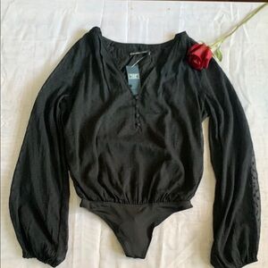 Abercrombie & Fitch Black Fitted Bodysuit